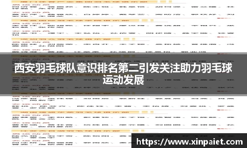 西安羽毛球队意识排名第二引发关注助力羽毛球运动发展